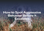 How to Spot Aggressive Behavior Before It Escalates