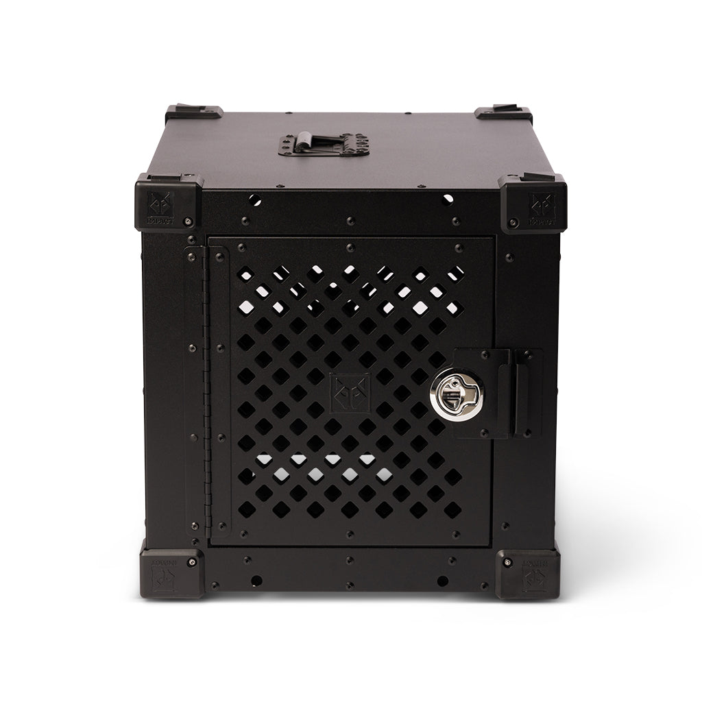 Fully assembled black Mini Stationary Crate