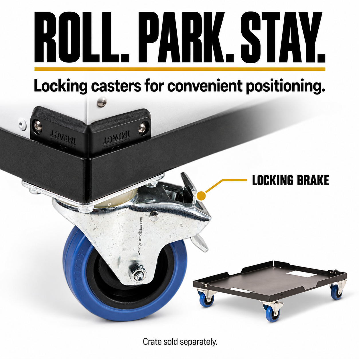 Impact Dog Crate Wheel Cart — Caster Detail