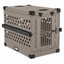 gray Collapsible crate with Bar Door, angled view