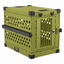 od green Collapsible crate with Bar Door, angled view