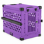 purple Collapsible crate with Bar Door, angled view
