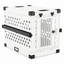 white Collapsible crate with Bar Door, angled view
