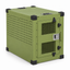 od green High Anxiety crate with Bar Door, angled view