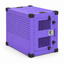 purple High Anxiety crate with Bar Door, angled view