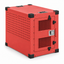 red High Anxiety crate with Bar Door, angled view
