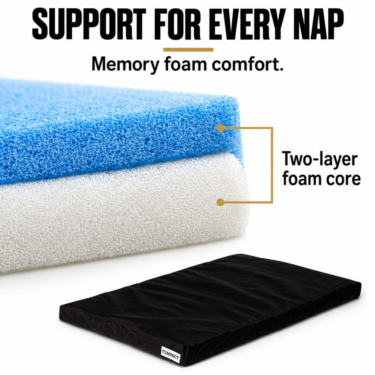 Impact Orthopedic Dog Crate Pad — Memory Foam
