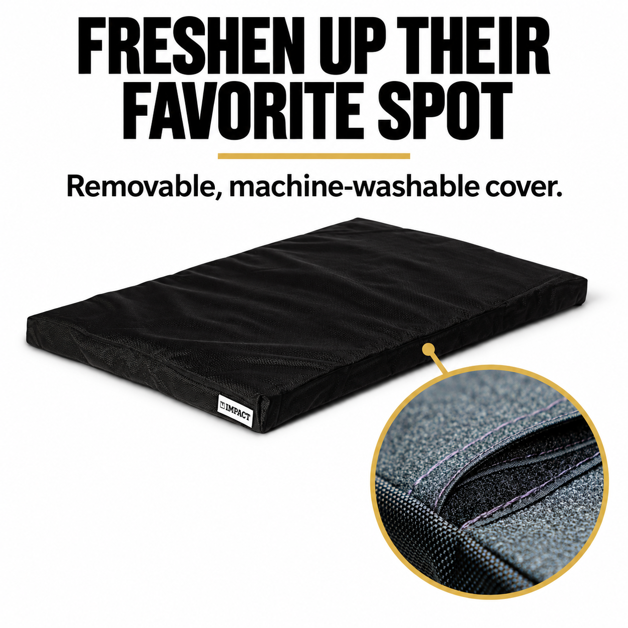 Impact Orthopedic Dog Crate Pad — Washable Cover