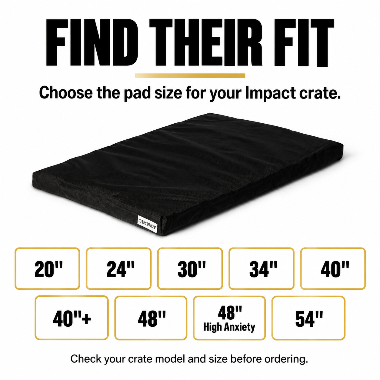 Impact Orthopedic Dog Crate Pad — Find Your Fit