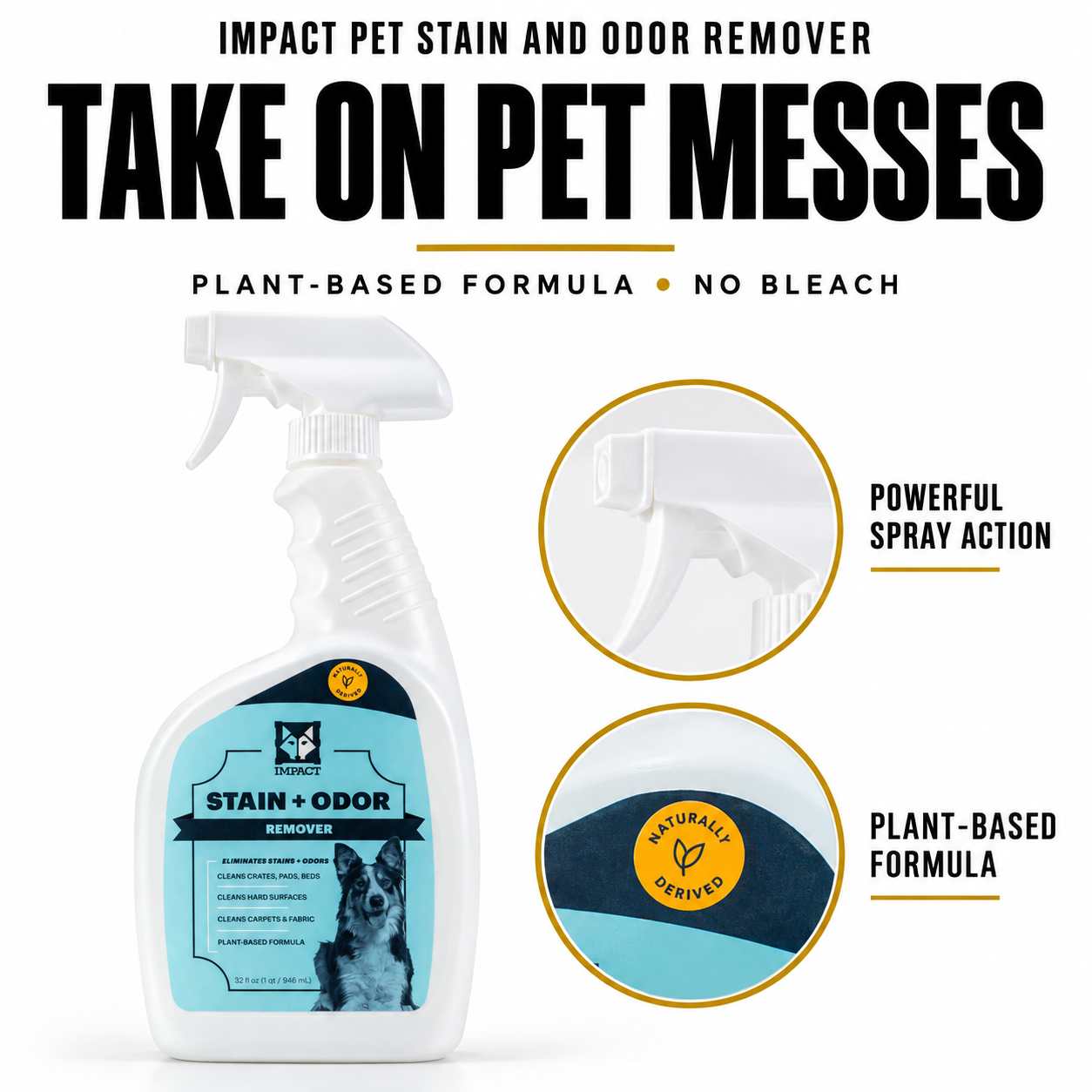 Impact Pet Stain + Odor Remover Spray — Features